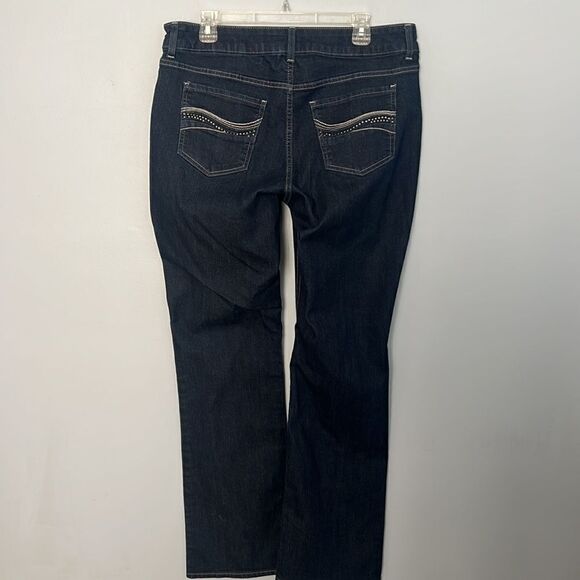 Riders by Lee mid rise boot cut dark wash Jeans Women’s 16 Long - Picture 5 of 13